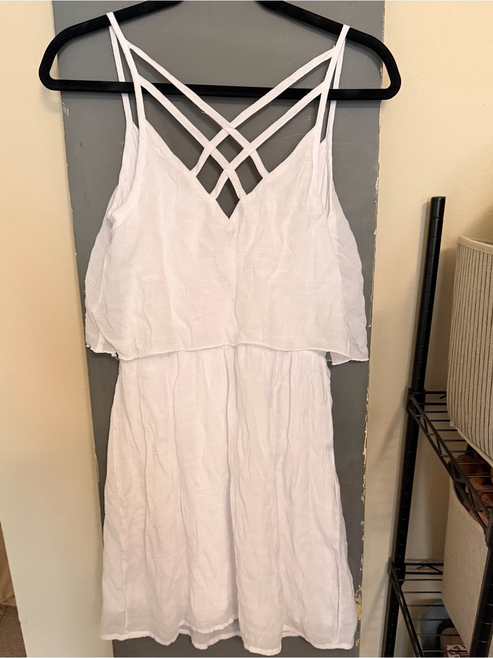 White Strappy V-Neck Summer Dress